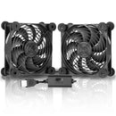 Kit Ventoinha Dupla 120mm USB Silenciosa para PC e Roteador