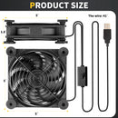 Kit Ventoinha Dupla 120mm USB Silenciosa para PC e Roteador